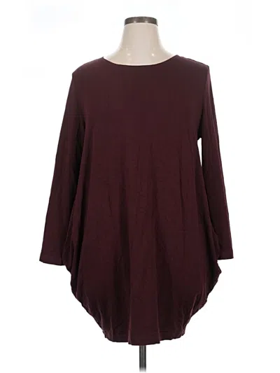 Pre-owned Bryn Walker Long Sleeve Top Burgundy Boatneck Tops