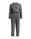 Bsb Jeans Woman Jumpsuit Lead Size L Polyester, Viscose, Elastane In Gray