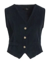 Bsb Jeans Woman Tailored Vest Midnight Blue Size L Cotton In Blue