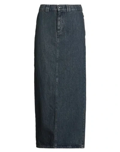 Bsb Woman Denim Skirt Blue Size L Cotton