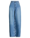 Bsb Woman Jeans Blue Size L Cotton In Blue
