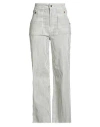Bsb Woman Jeans White Size Xl Cotton, Elastane In White