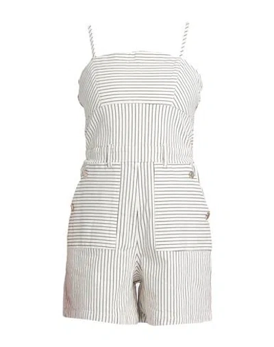 Bsb Woman Jumpsuit Ivory Size L Cotton, Elastane In White