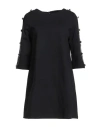 Bsb Woman Mini Dress Black Size L Viscose, Polyamide, Elastane In Black