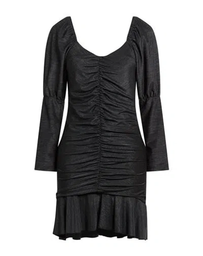Bsb Woman Mini Dress Black Size Xs Viscose, Polyester, Elastane