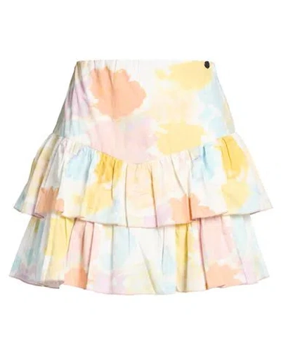 Bsb Woman Mini Skirt Pastel Yellow Size M Cotton
