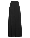 Bsb Woman Pants Black Size M Viscose, Linen In Black