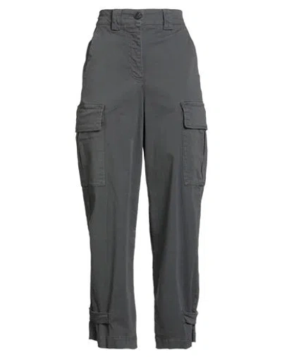 Bsb Woman Pants Charcoal Size M Cotton, Elastane In Gray