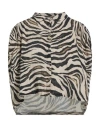 Bsb Woman Shirt Beige Size M Linen In Animal Print