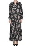 Bsbee Flower Print Cotton Dress In Black