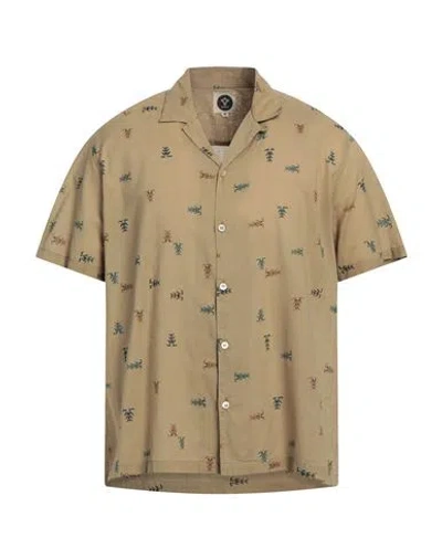 Bsbee Man Shirt Khaki Size M Cotton In Beige