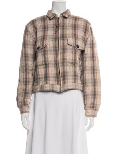 Pre-owned Bsbee Plaid Print Jacket In Neutral
