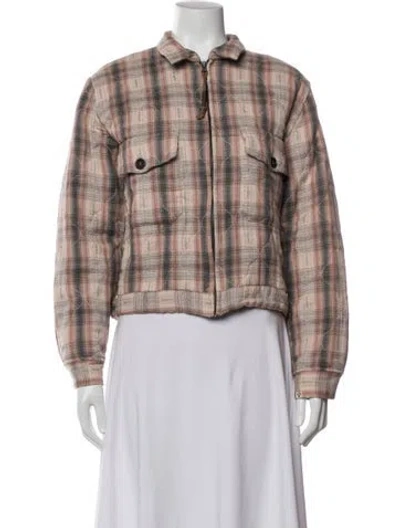 Pre-owned Bsbee Plaid Print Jacket In Neutral
