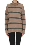 Bsbee Striped Pullover In Brown