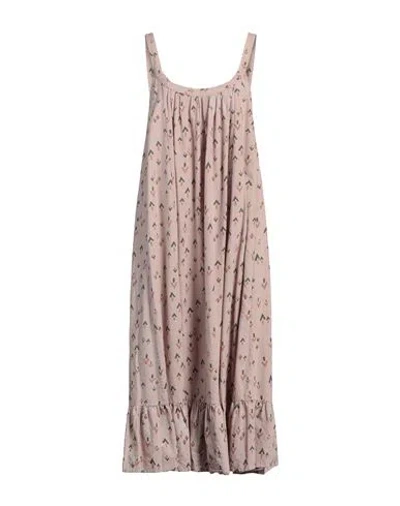 Bsbee Woman Midi Dress Light Brown Size M Cotton In Beige