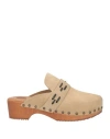 Bsbee Woman Mules & Clogs Sand Size 6 Leather In Brown