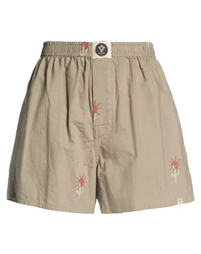 Bsbee Woman Shorts & Bermuda Shorts Military Green Size S Cotton In Brown
