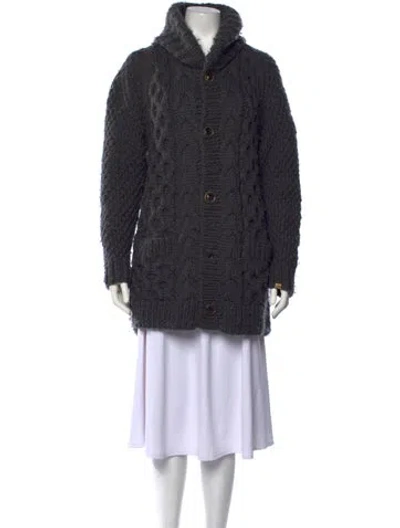 Pre-owned Bsbee Wool Open Front Sweater In Grey