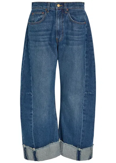 Bsides Relaxed Cuffed Lasso Barrel-leg Jeans In Blue