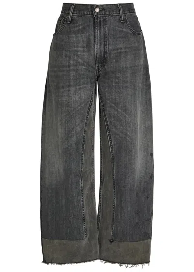 Bsides Reworked Vintage Culotte Panelled Wide-leg Jeans In Gray