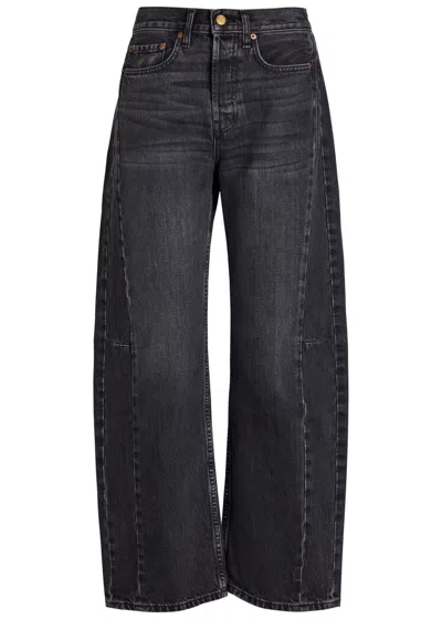 Bsides Slim Lasso Structured Barrel-leg Jeans In Black