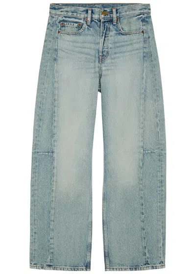 Bsides Slim Lasso Structured Barrel-leg Jeans In Blue