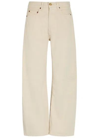 Bsides Slim Lasso Structured Barrel-leg Jeans In Sand