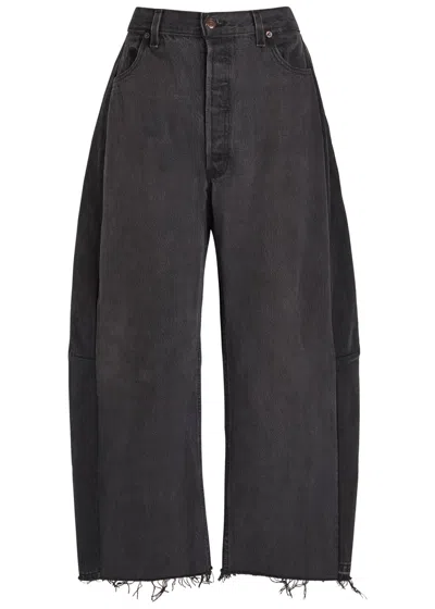 Bsides Vintage Lasso Relaxed Barrel-leg Jeans In Black