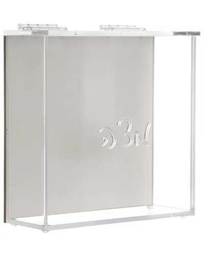 Bt Shalom Clear And White Lucite Passover Matzah Box With Gold Logo Text