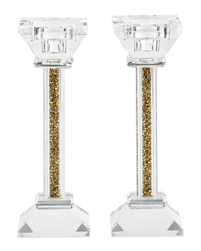 Bt Shalom Set Of 2 Crystal Candlesticks