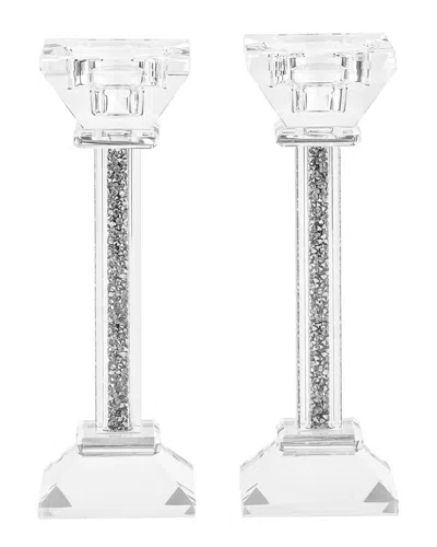 Bt Shalom Set Of 2 Crystal Candlesticks