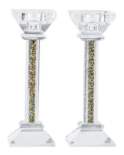 Bt Shalom Set Of 2 Crystal Candlesticks