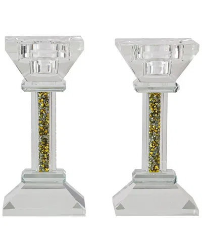 Bt Shalom Set Of 2 Crystal Candlesticks