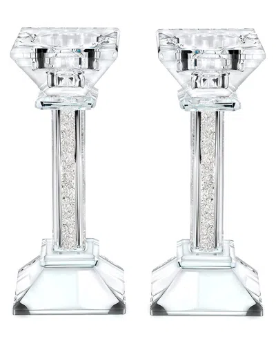 Bt Shalom Set Of 2 Crystal Candlesticks