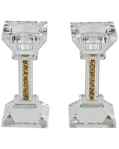 Bt Shalom Set Of 2 Crystal Candlesticks