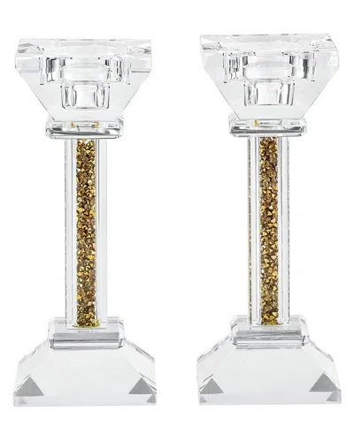 Bt Shalom Set Of 2 Crystal Candlesticks
