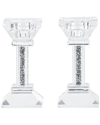 Bt Shalom Set Of 2 Crystal Candlesticks