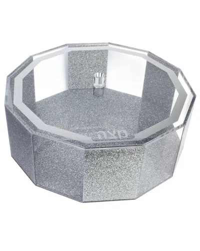 Bt Shalom Silver And Clear Lucite Hexagonal Passover Matzah Box Hexagon In Green