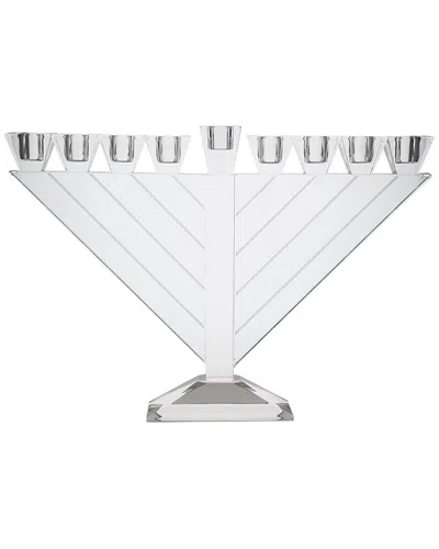Bt Shalom Triangular Crystal Menorah In Clear