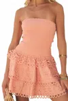 Btb Los Angeles Bandeau Tier Dress In Peach In Pink