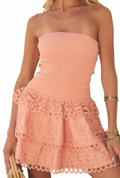 BTB LOS ANGELES BANDEAU TIER DRESS IN PEACH