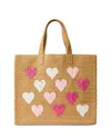 Btb Los Angeles Be Mine Tote In Sand Fuchsia/petal