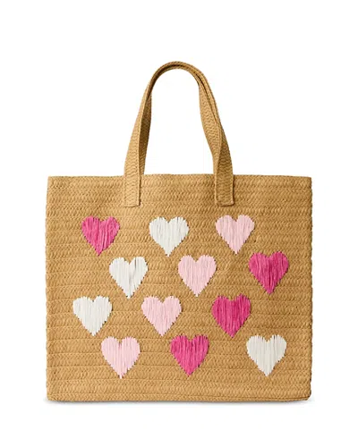 Btb Los Angeles Be Mine Tote In Sand Fuchsia/petal