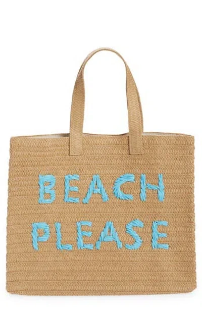 Btb Los Angeles Beach Please Tote Bag In Sand/aqua