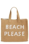 Btb Los Angeles Beach Please Tote Bag In Sand/white