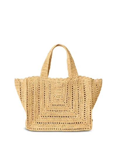 Btb Los Angeles Beth Large Raffia Tote Bag In Brown