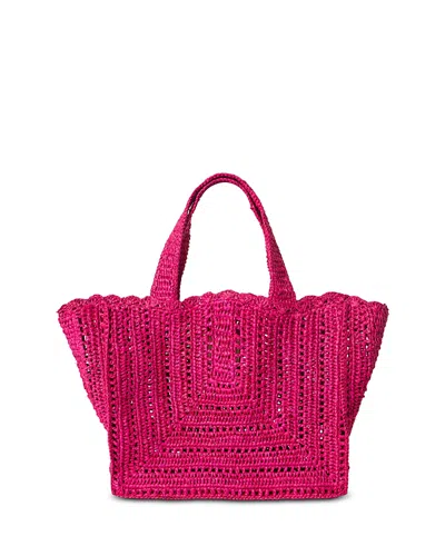 Btb Los Angeles Beth Large Raffia Tote Bag In Pink
