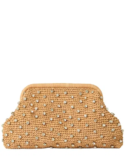 Btb Los Angeles Briar Crystal Straw Clutch In Brown