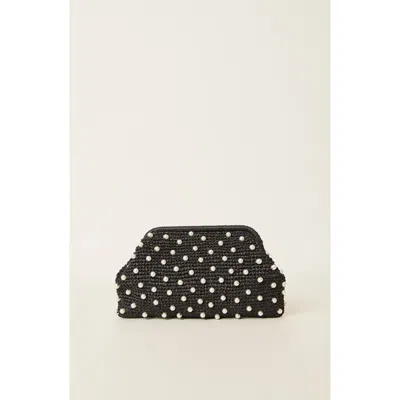 Btb Los Angeles Briar Pearl Clutch In Black