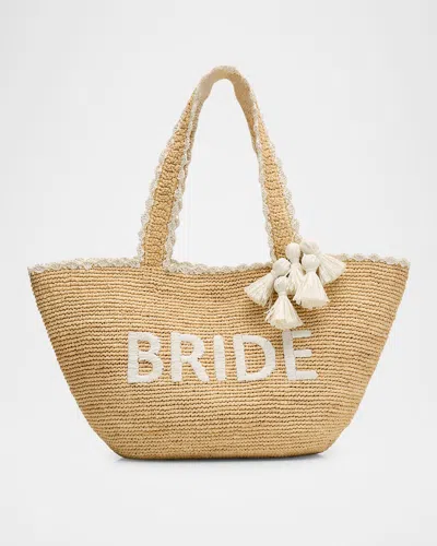 Btb Los Angeles Bride Tassel Raffia Tote Bag In Brown